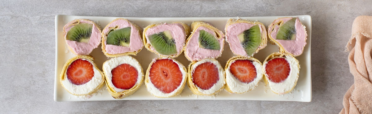 Sushi dolce con frutta e sciroppo d’acero