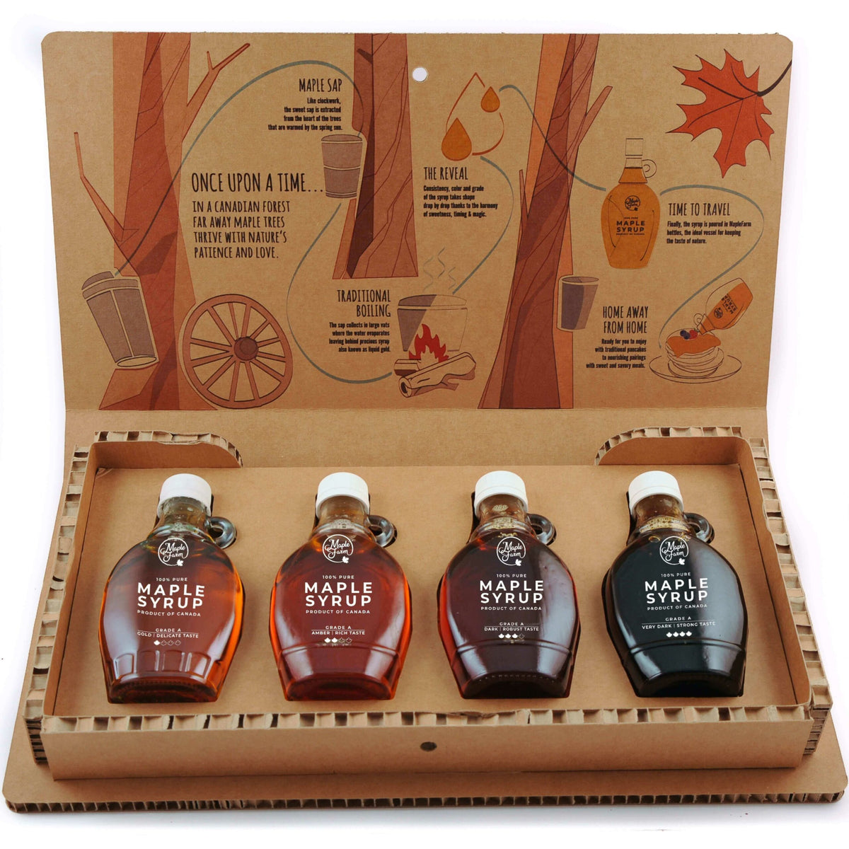 Pure maple syrup - Tasting pack Illustrated gift box 4x189ml