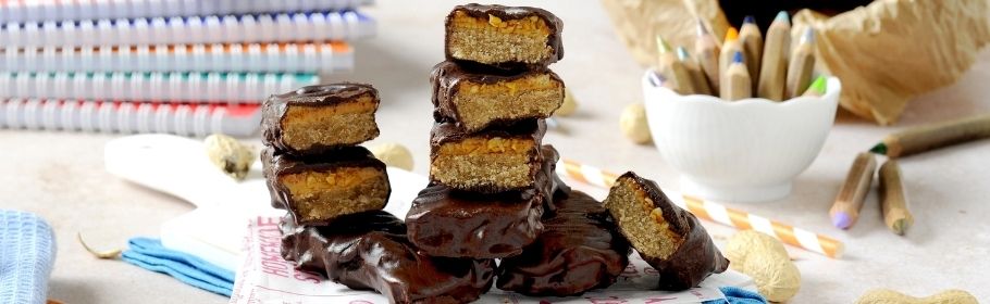 Barrette vegane al burro di arachidi e cioccolato