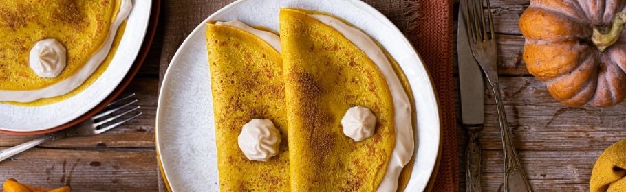 Crêpes alla zucca con crema d’acero