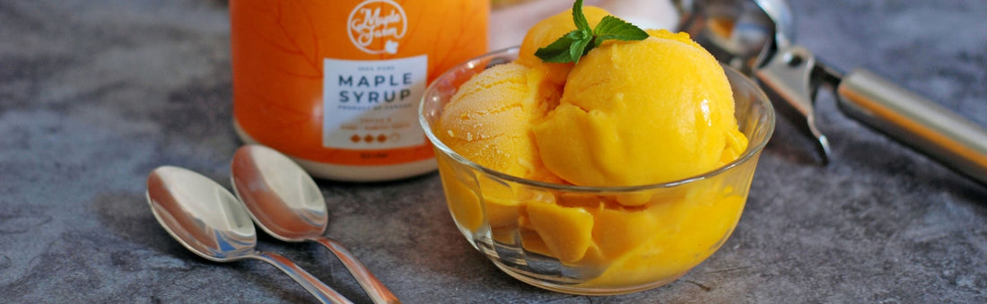 Gelato vegano al melone e sciroppo d’acero