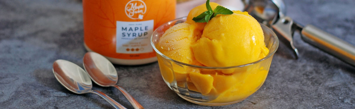 Gelato vegano al melone e sciroppo d’acero