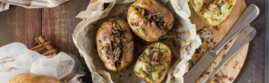 Jacket Potato con sciroppo d’acero e cipolle croccanti