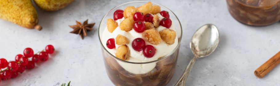 Pere speziate allo sciroppo d’acero con crema al mascarpone