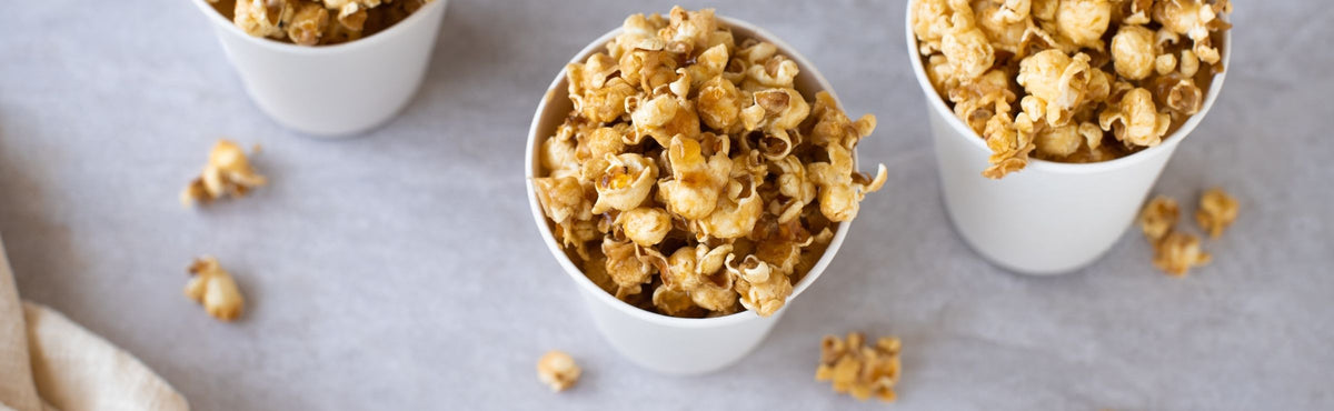 Popcorn glassati allo sciroppo d’acero