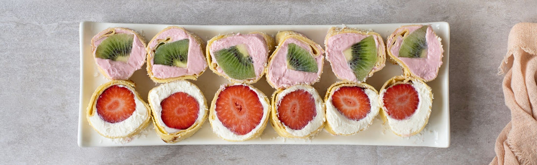 Sushi dolce con frutta e sciroppo d’acero