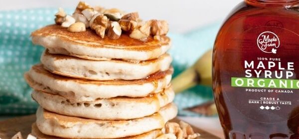 Maplefarm vegan pancake alla banana - ricetta